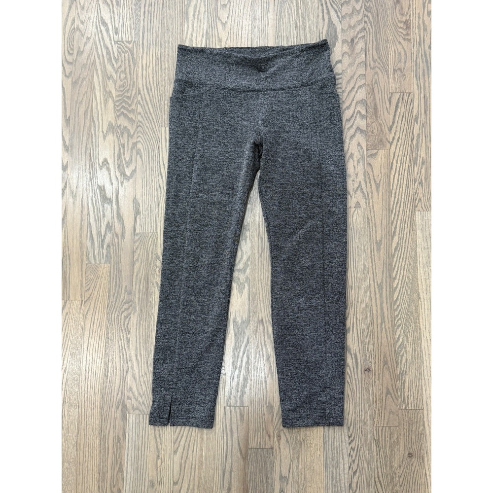 Athleta Herringbone Mercer Pants Women Medium Gray Stretch Skinny Leg Ankle Slit